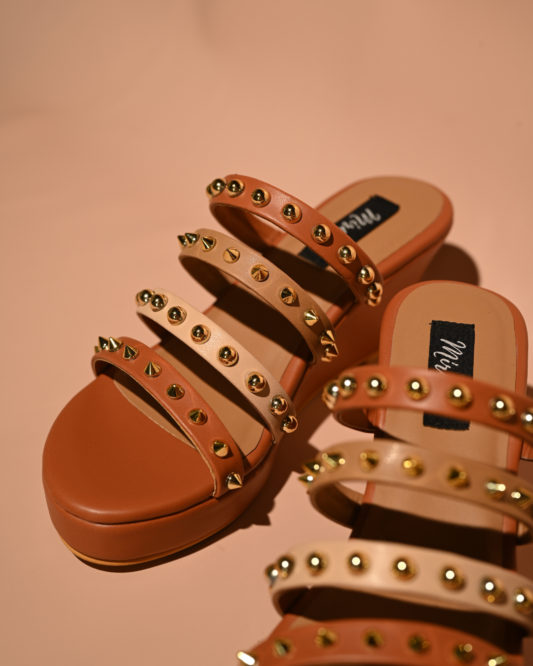 Strappy Studded Wedges