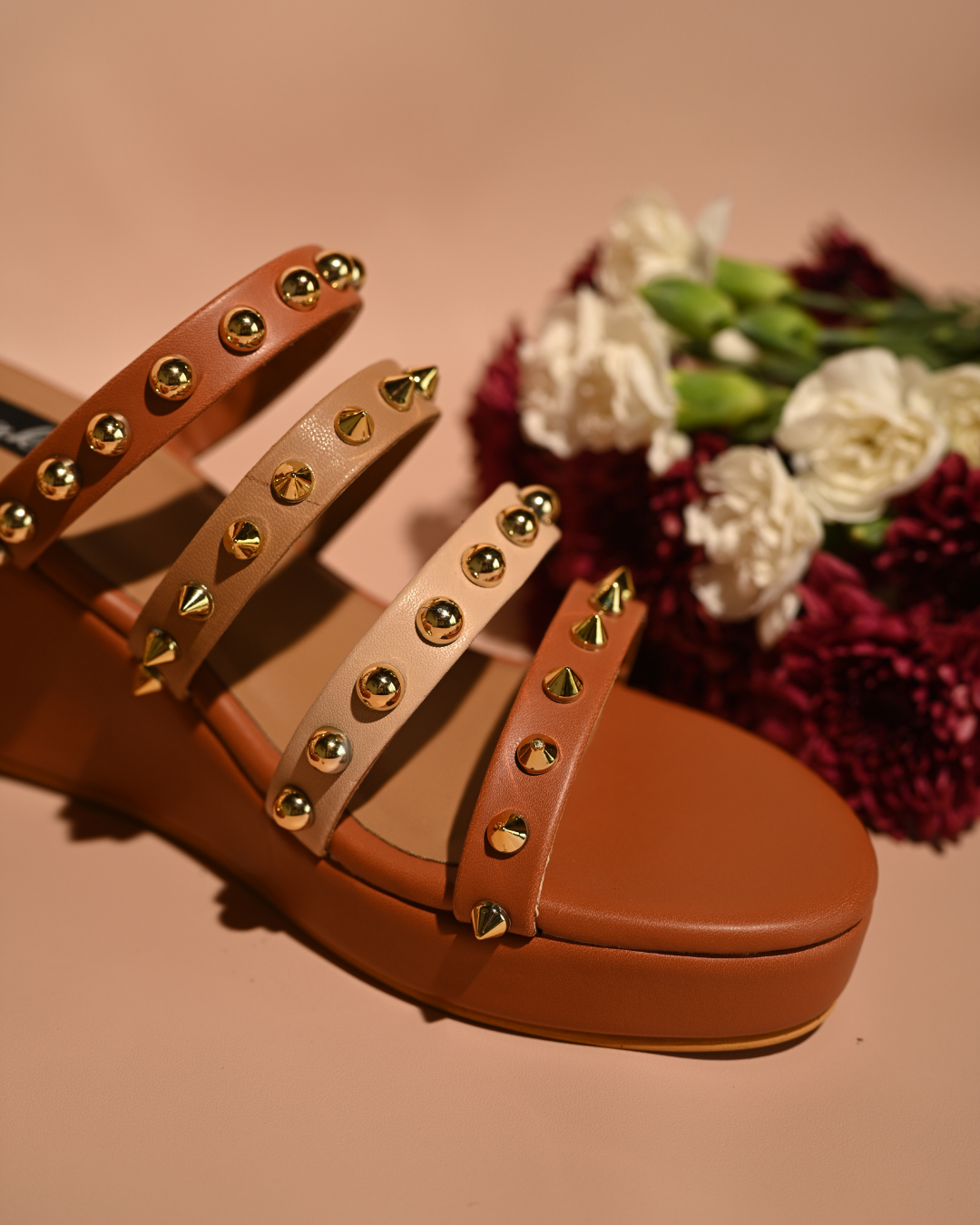 Strappy Studded Wedges