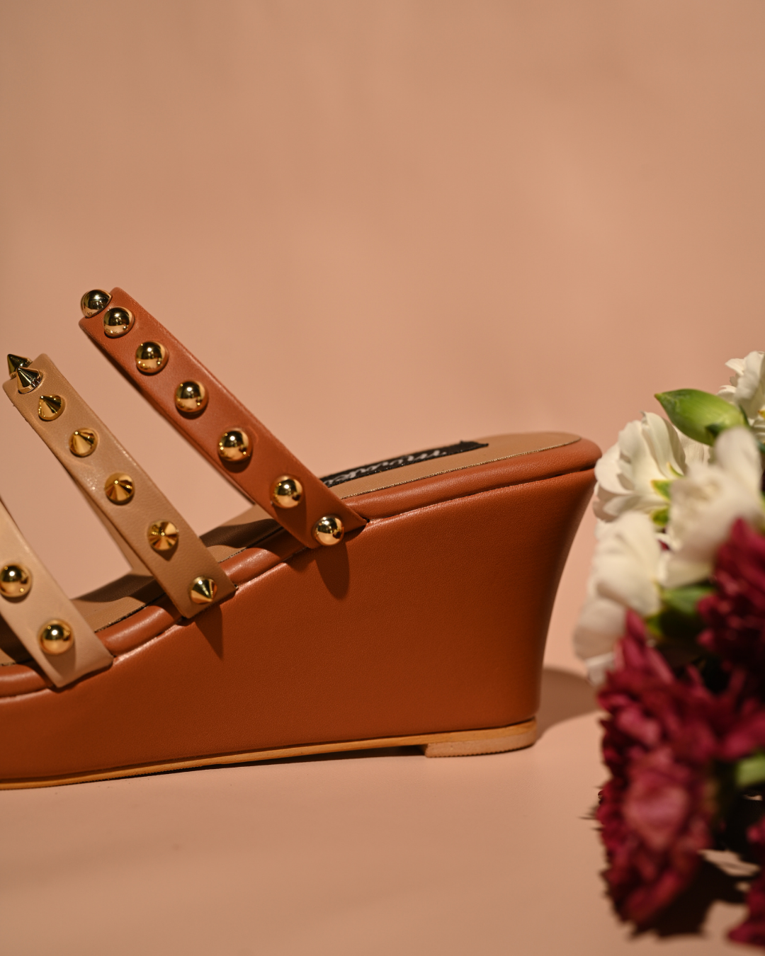 Strappy Studded Wedges