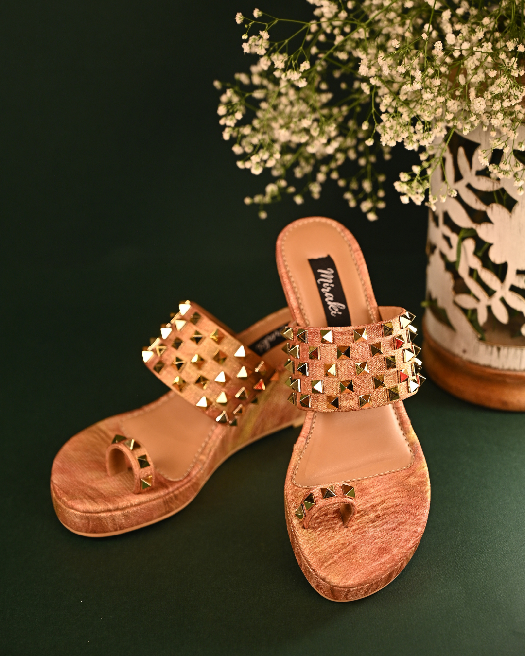 Wedges With Gold Studs