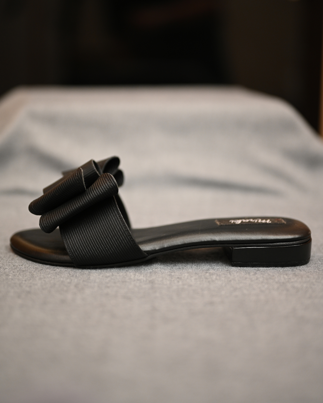 Double Bow Black Flats