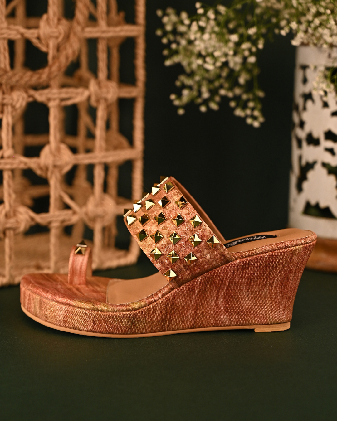 Wedges With Gold Studs