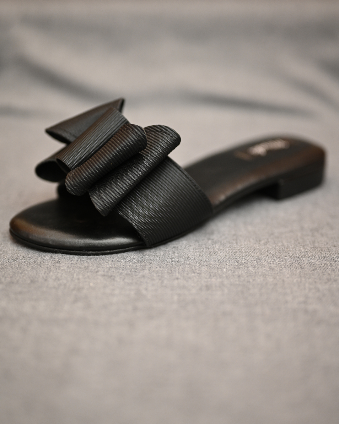 Double Bow Black Flats