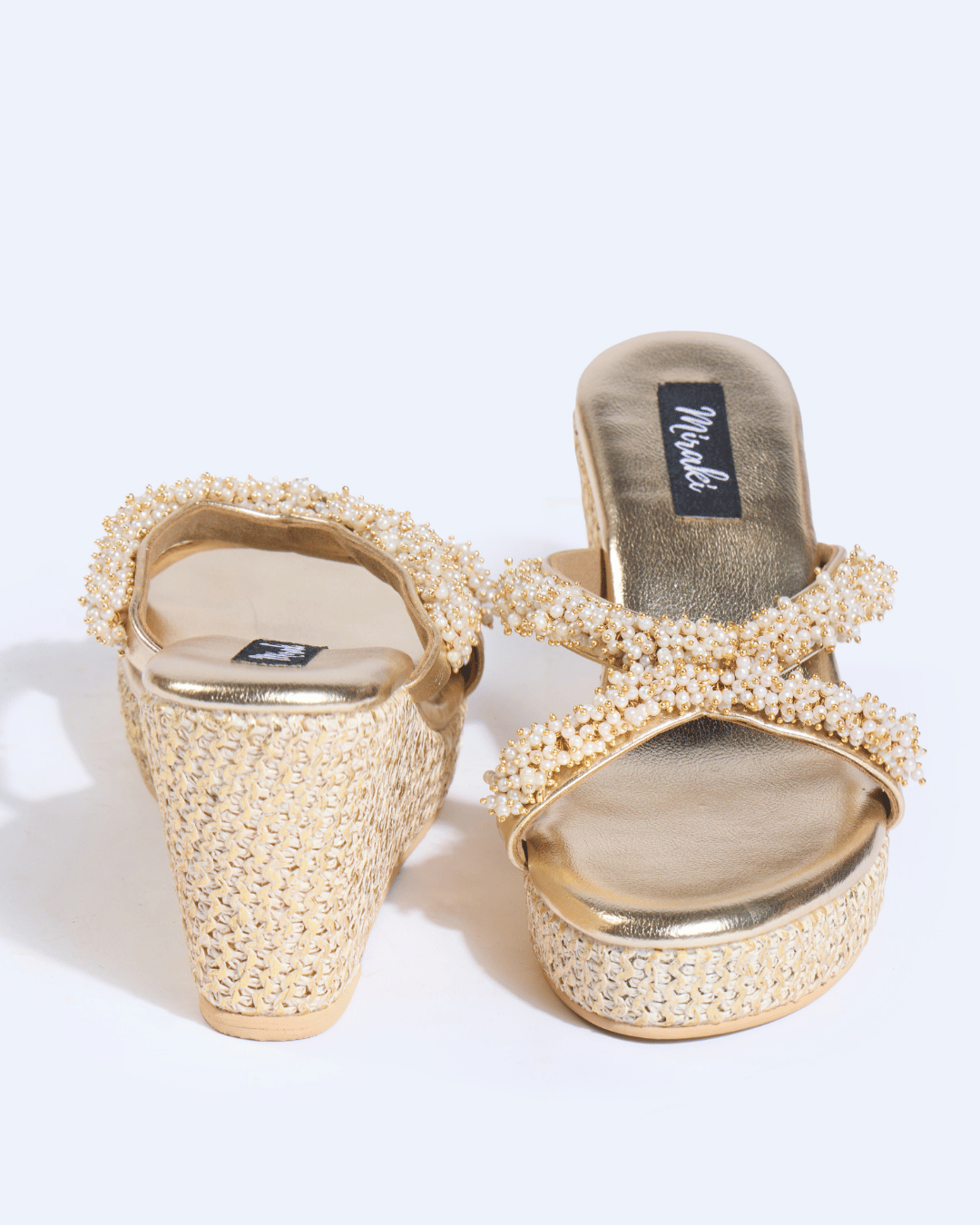 Pearl Cluster Jute Wedges