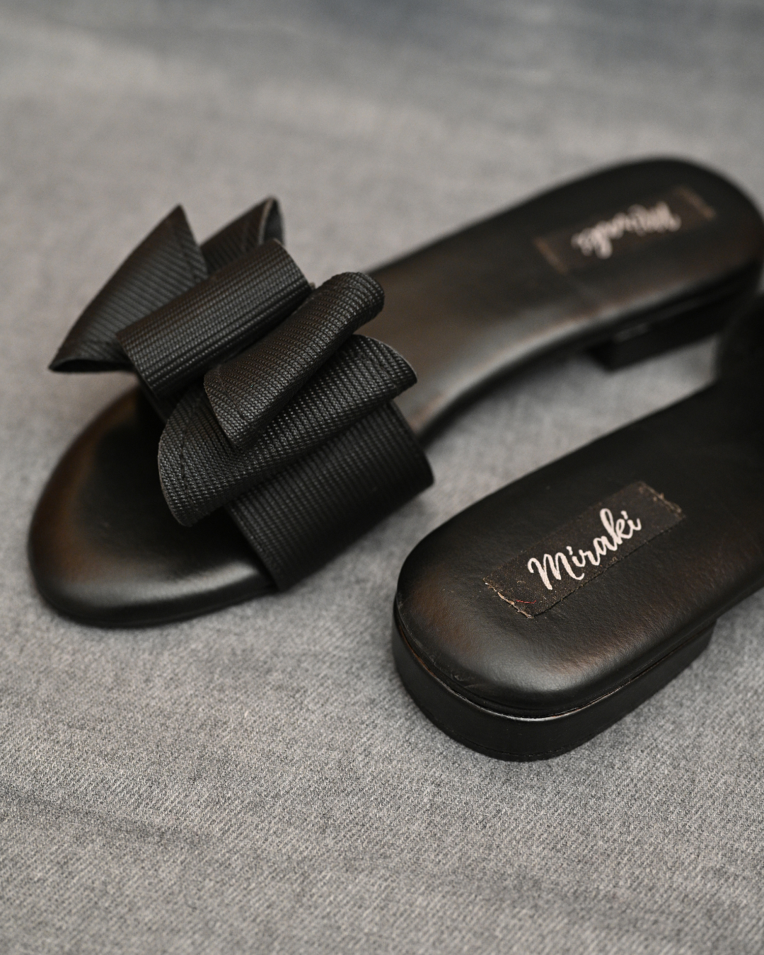 Double Bow Black Flats