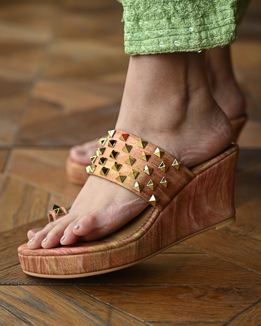 Wedges With Gold Studs