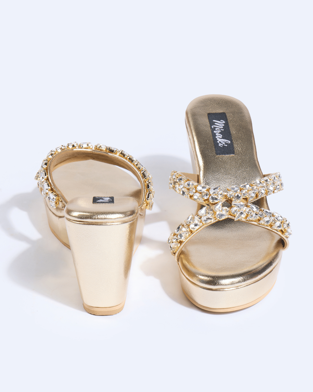 Champagne Crystal Embellished Wedges