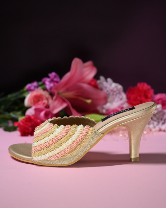 Pearl Work Kitten Heel