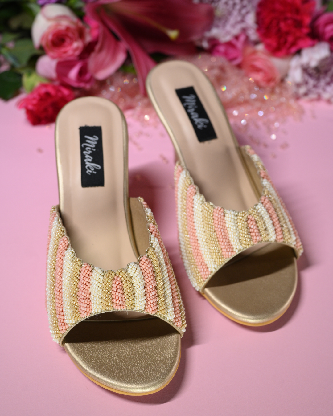 Pearl Work Kitten Heel