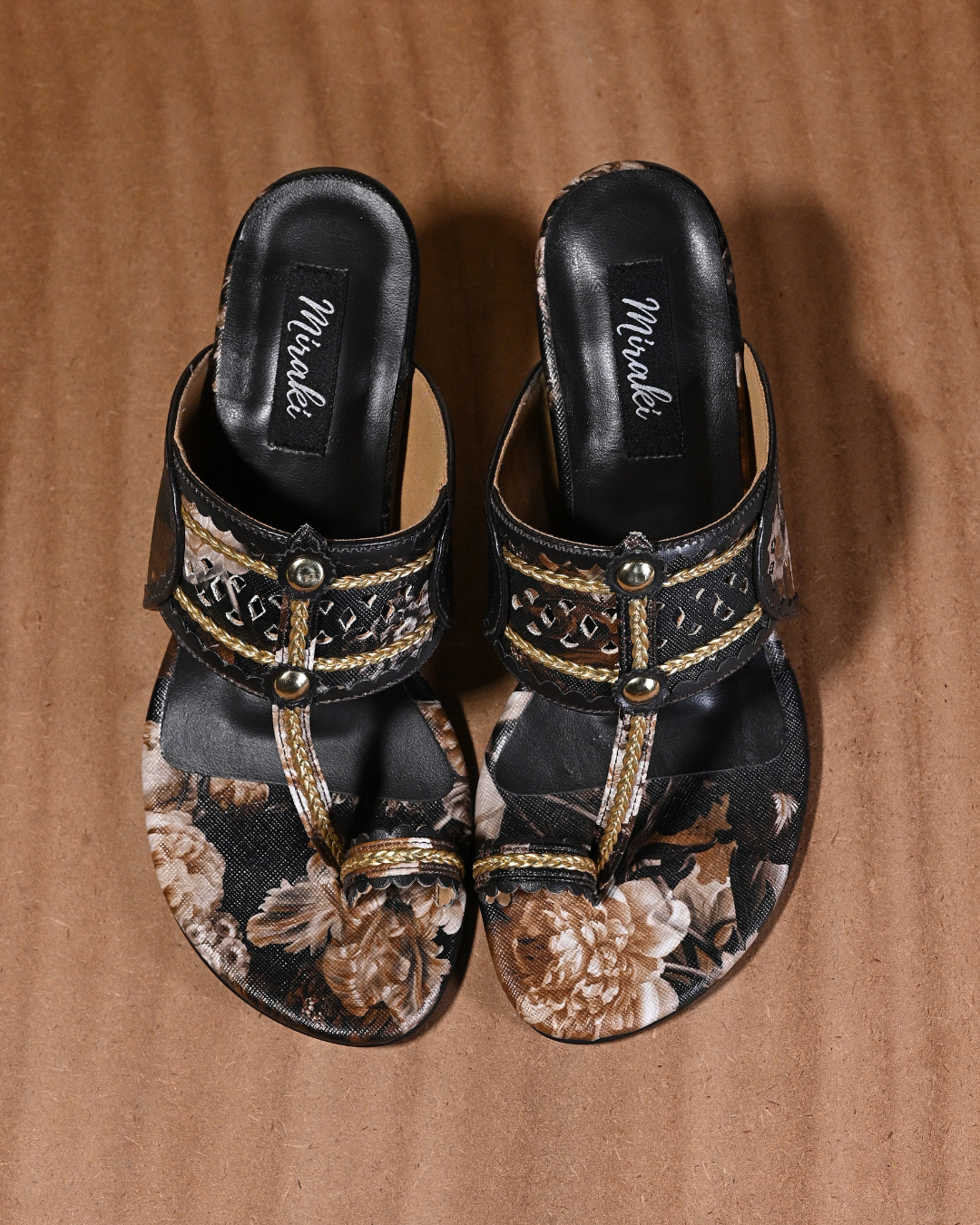 Printed Kolhapuri With Block Heels