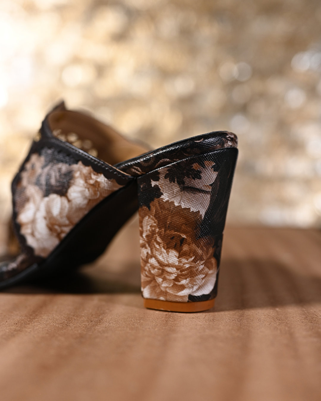 Printed Kolhapuri With Block Heels