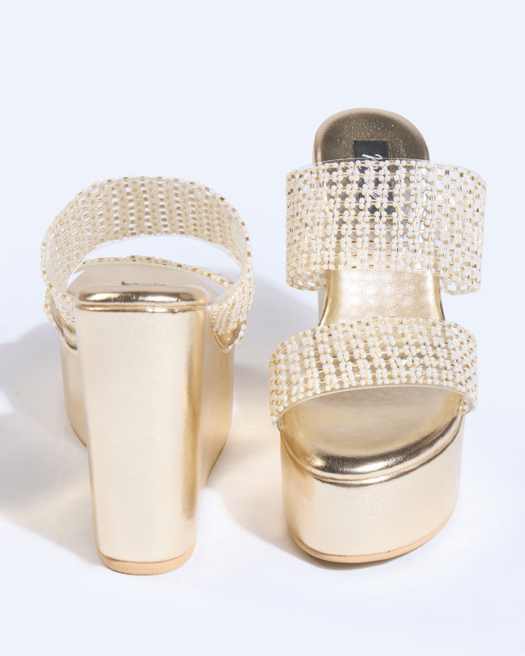 Pearl And Gold Handwork Wedges