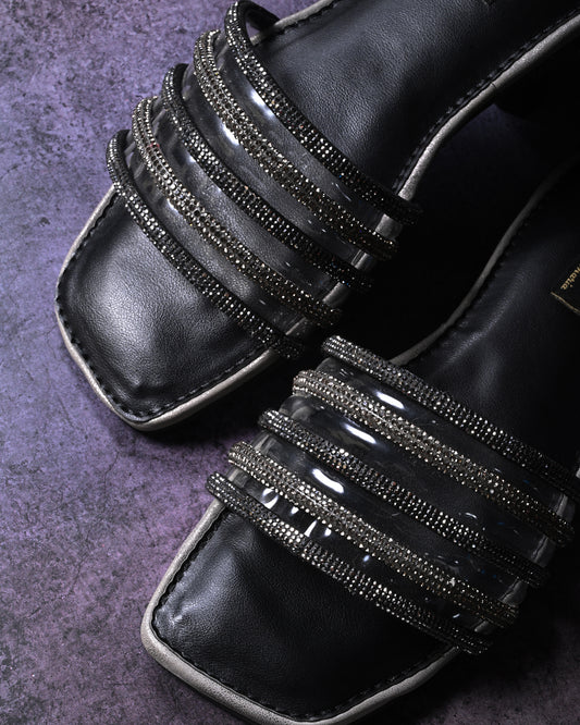 Strappy Rhinestone Flats