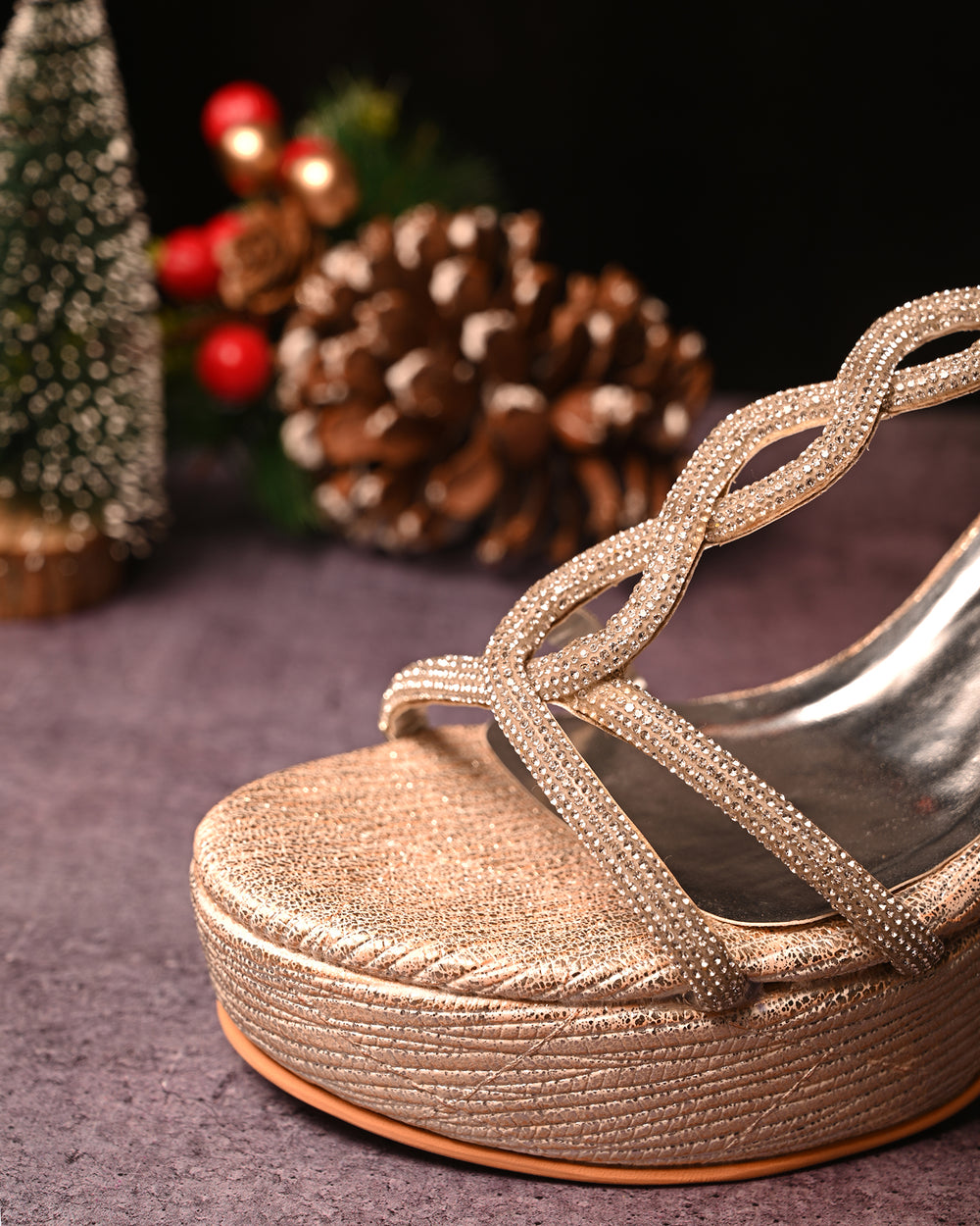 Gold Rhinestone Stilettos