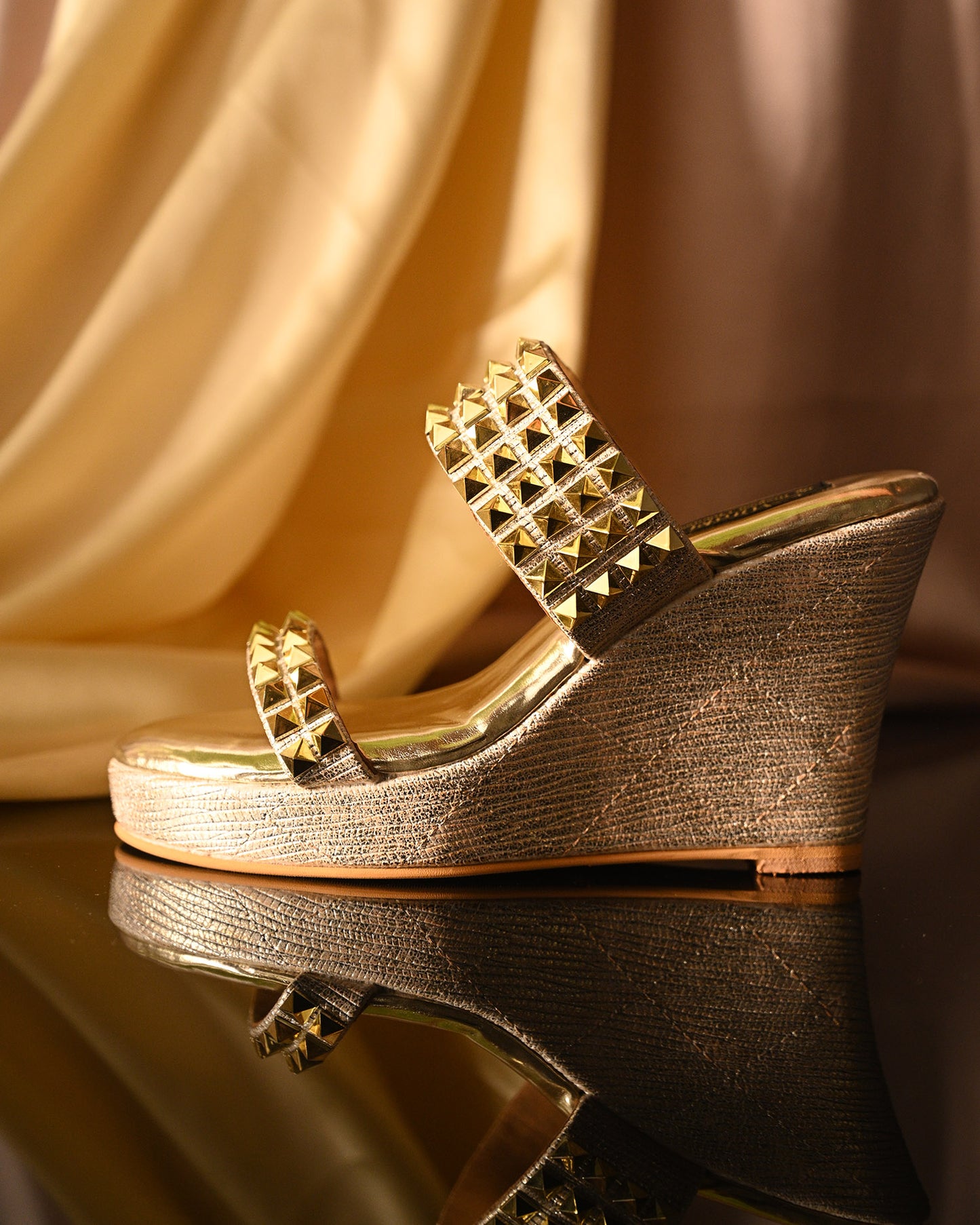 Gold Studded Wedges