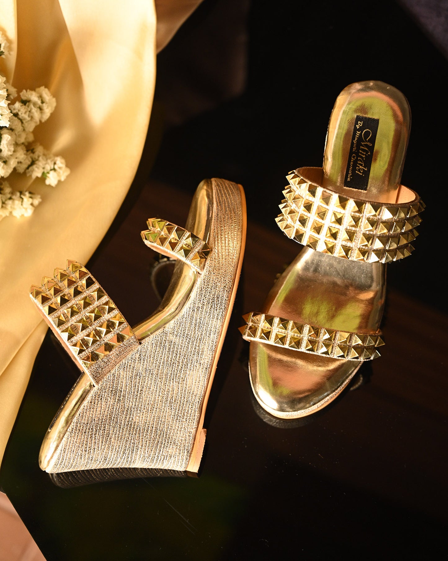 Gold Studded Wedges