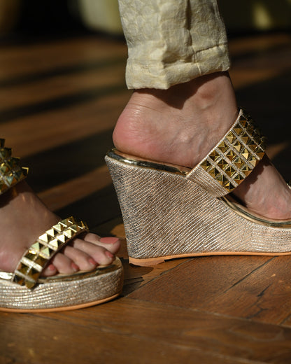 Gold Studded Wedges
