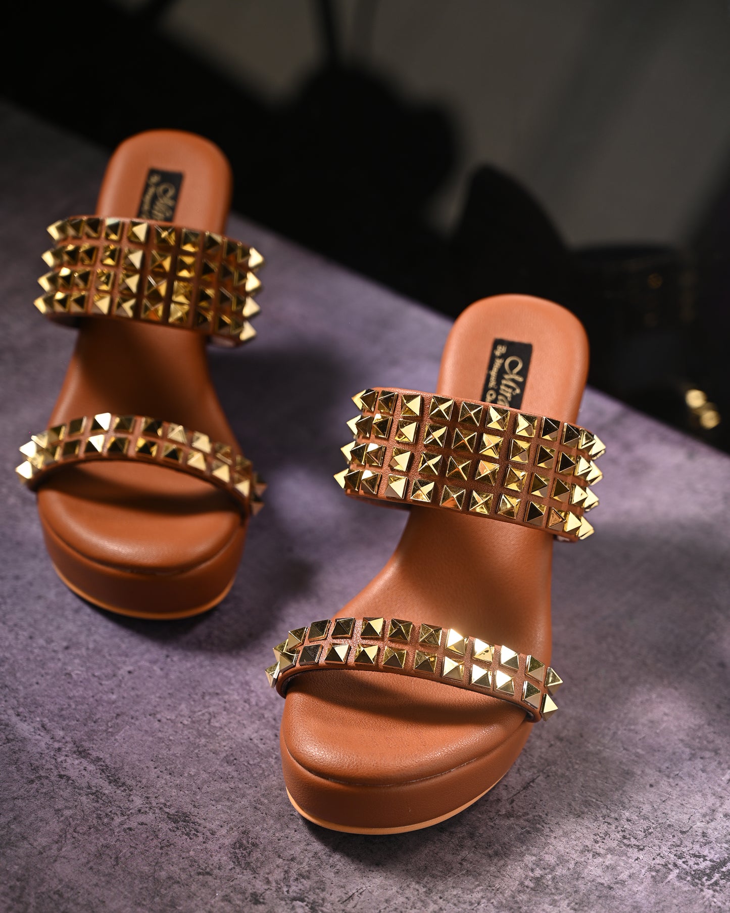 Tan Studded Wedges