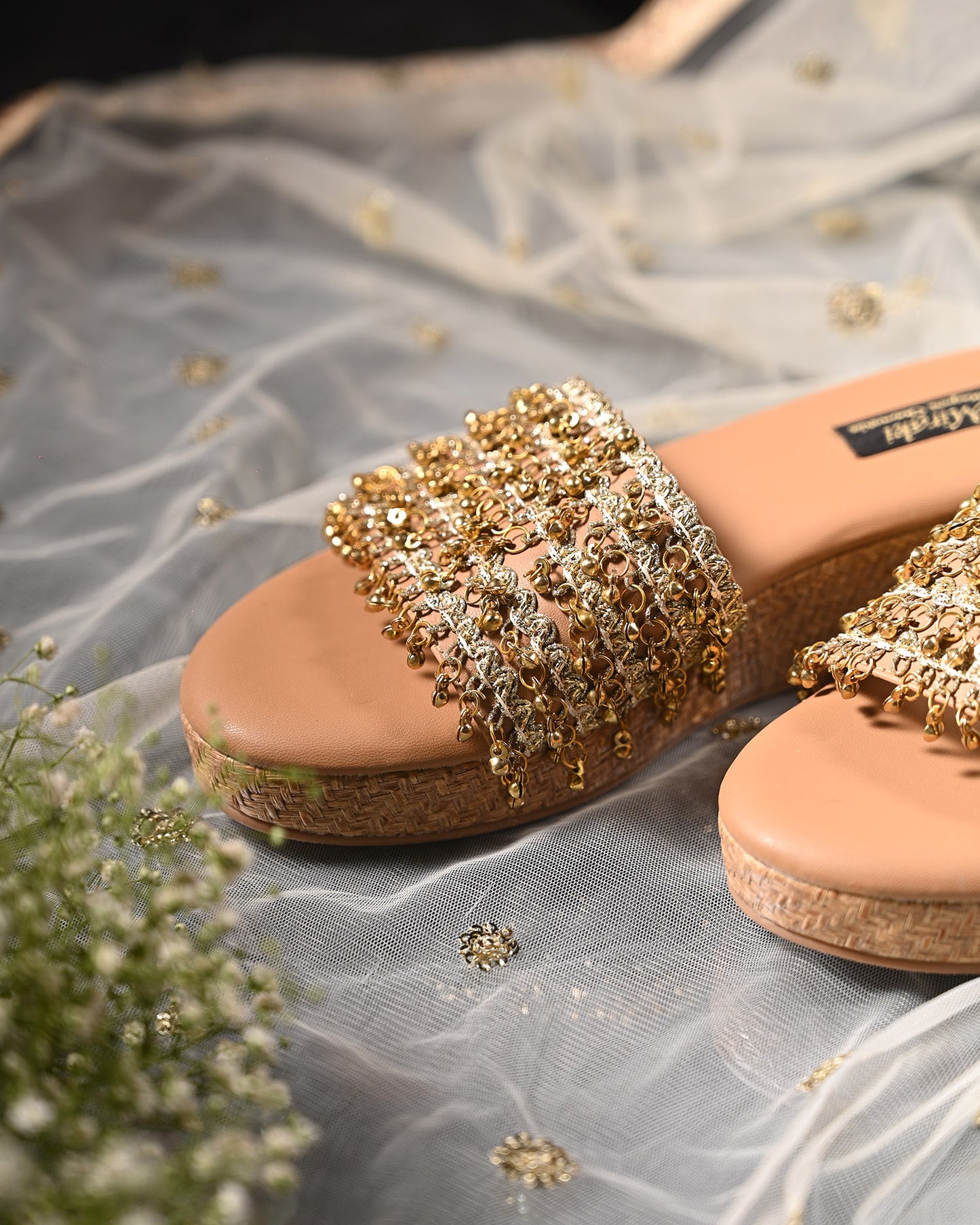 Gold Slip-Ons With Ghungroos