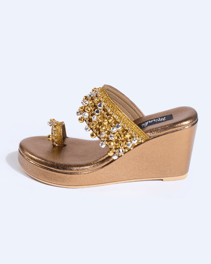 Gold & Silver Ghungroo Handwork Wedges