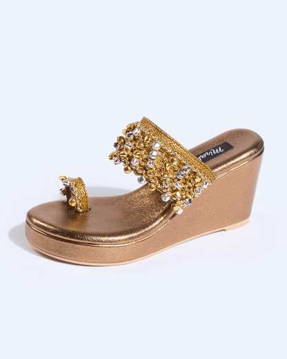 Gold & Silver Ghungroo Handwork Wedges
