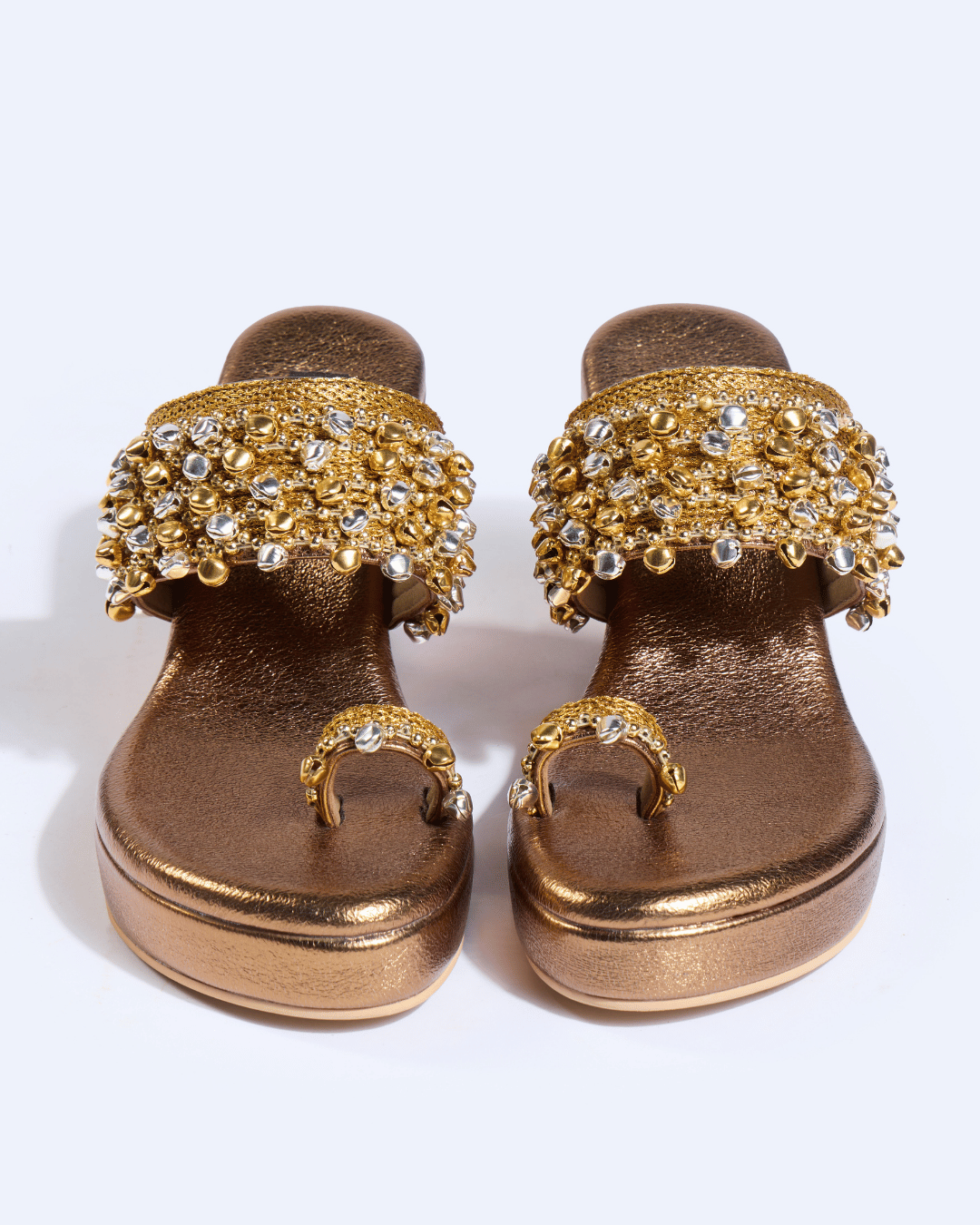 Gold & Silver Ghungroo Handwork Wedges