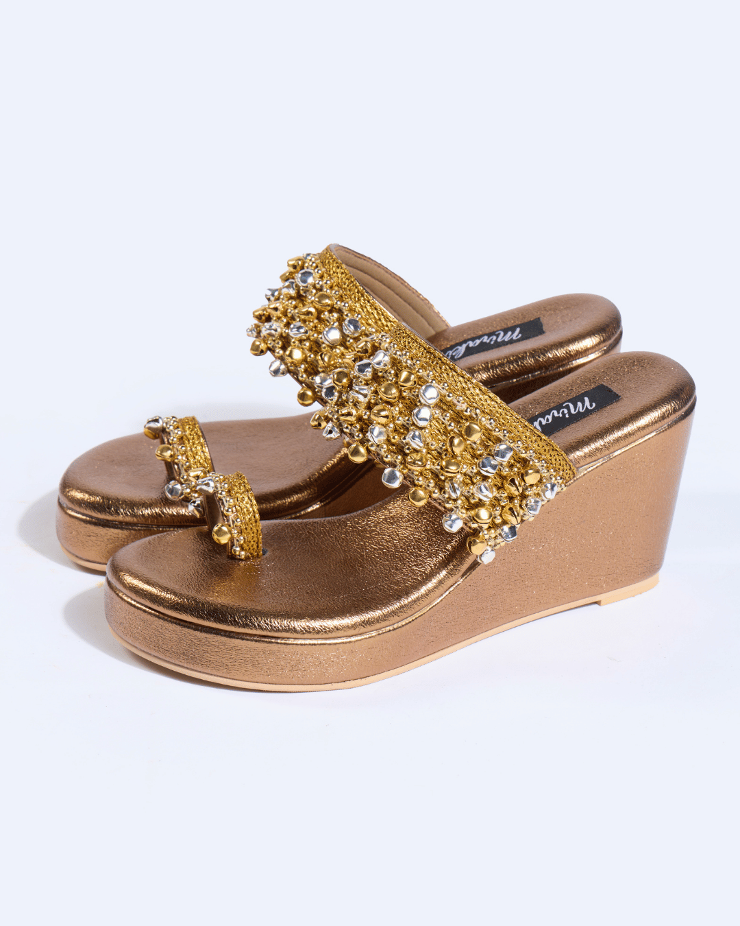Gold & Silver Ghungroo Handwork Wedges