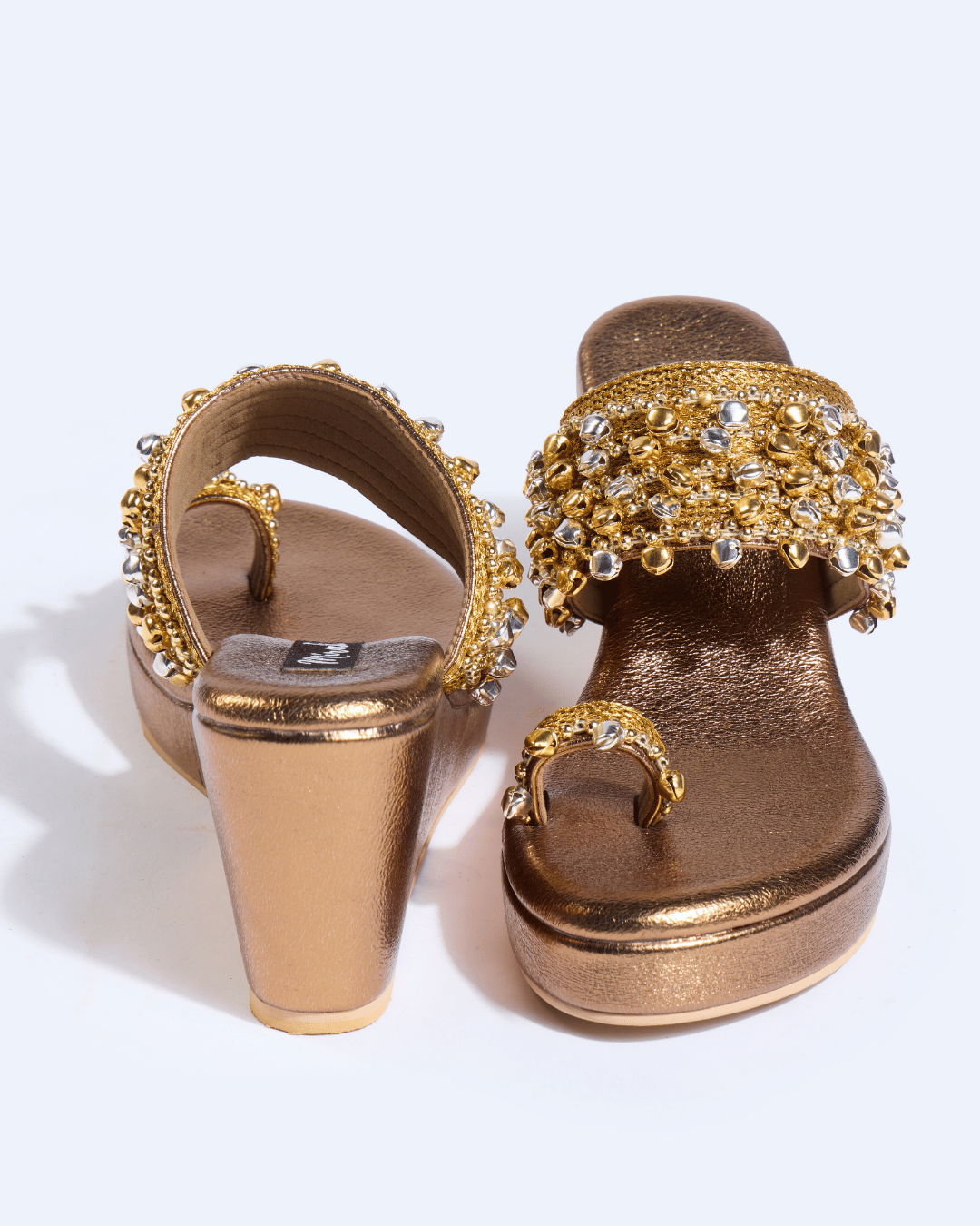 Gold & Silver Ghungroo Handwork Wedges