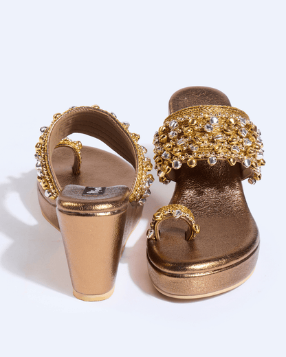Gold & Silver Ghungroo Handwork Wedges