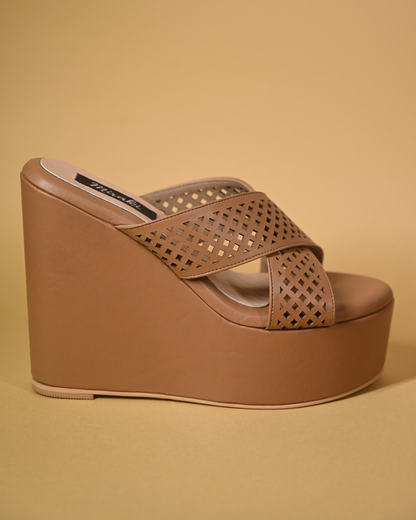 Nude Breathable Slip On Wedges