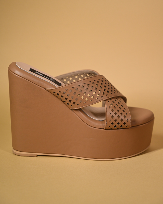 Nude Breathable Slip On Wedges