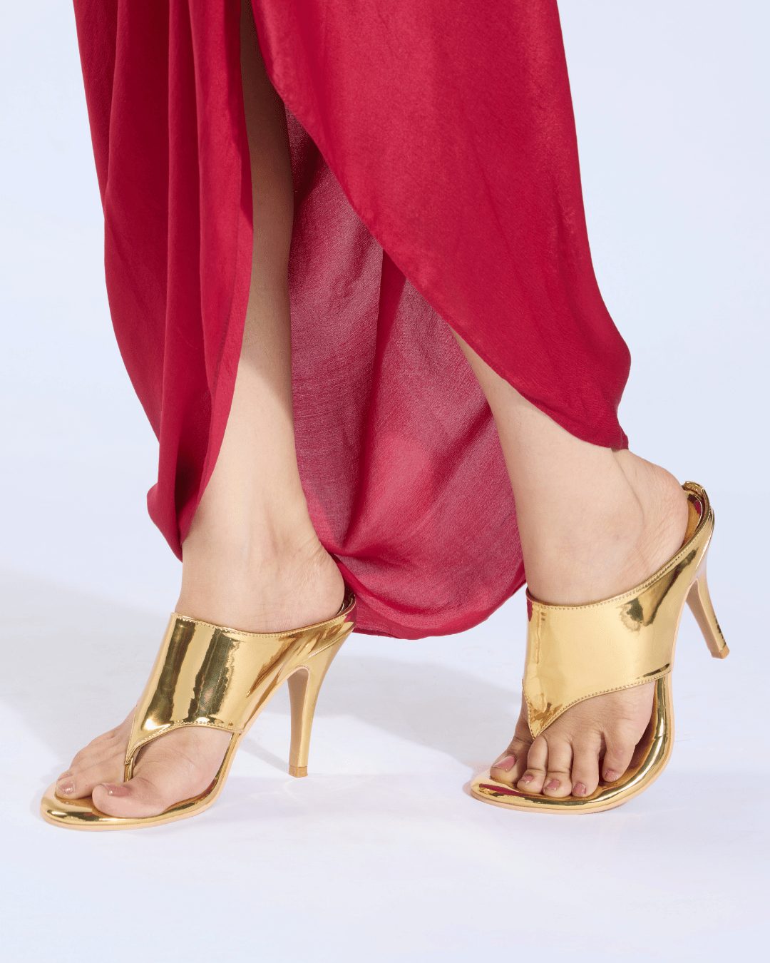 Liquid Gold Metallic Heels