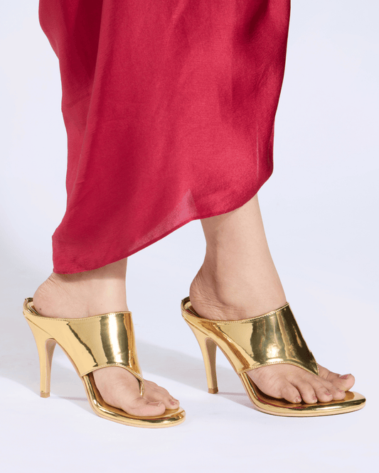 Liquid Gold Metallic Heels