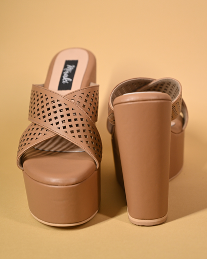 Nude Breathable Slip On Wedges