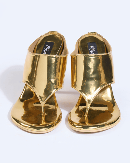 Liquid Gold Metallic Heels