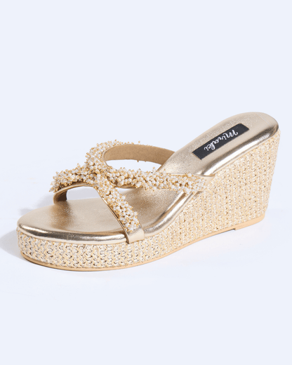 Pearl Cluster Jute Wedges