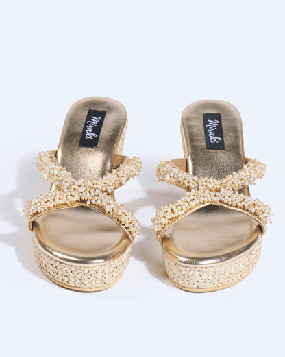 Pearl Cluster Jute Wedges