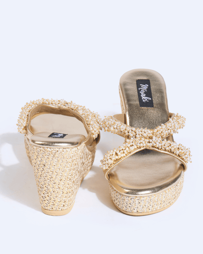 Pearl Cluster Jute Wedges