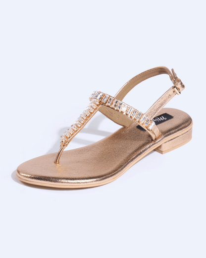 Crystal T-Strap Flats