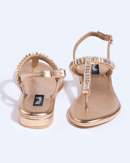 Crystal T-Strap Flats