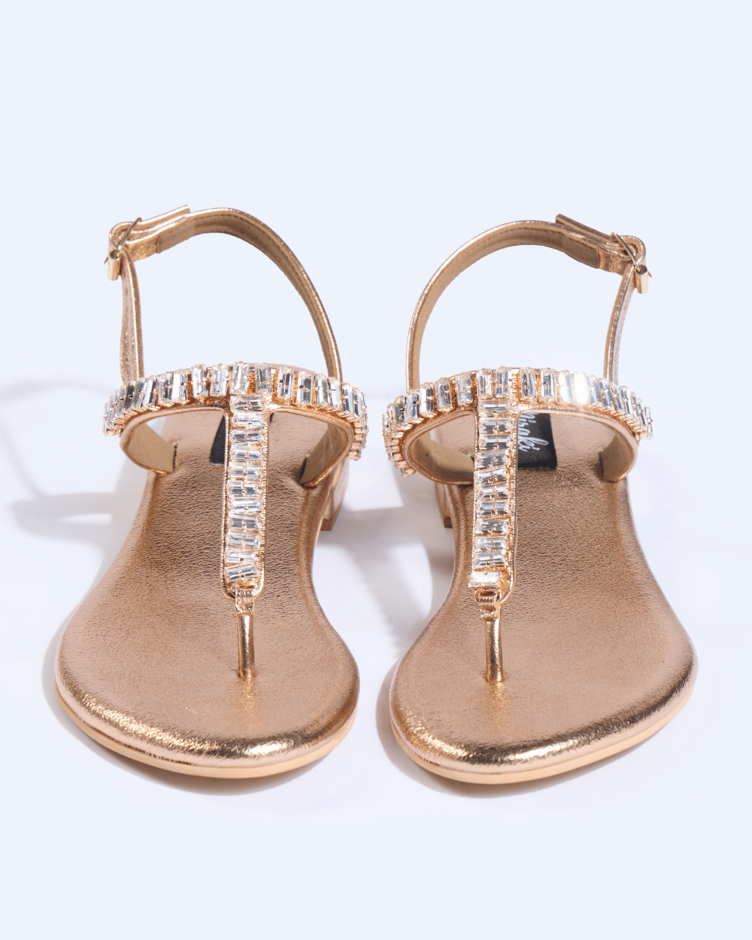 Crystal T-Strap Flats