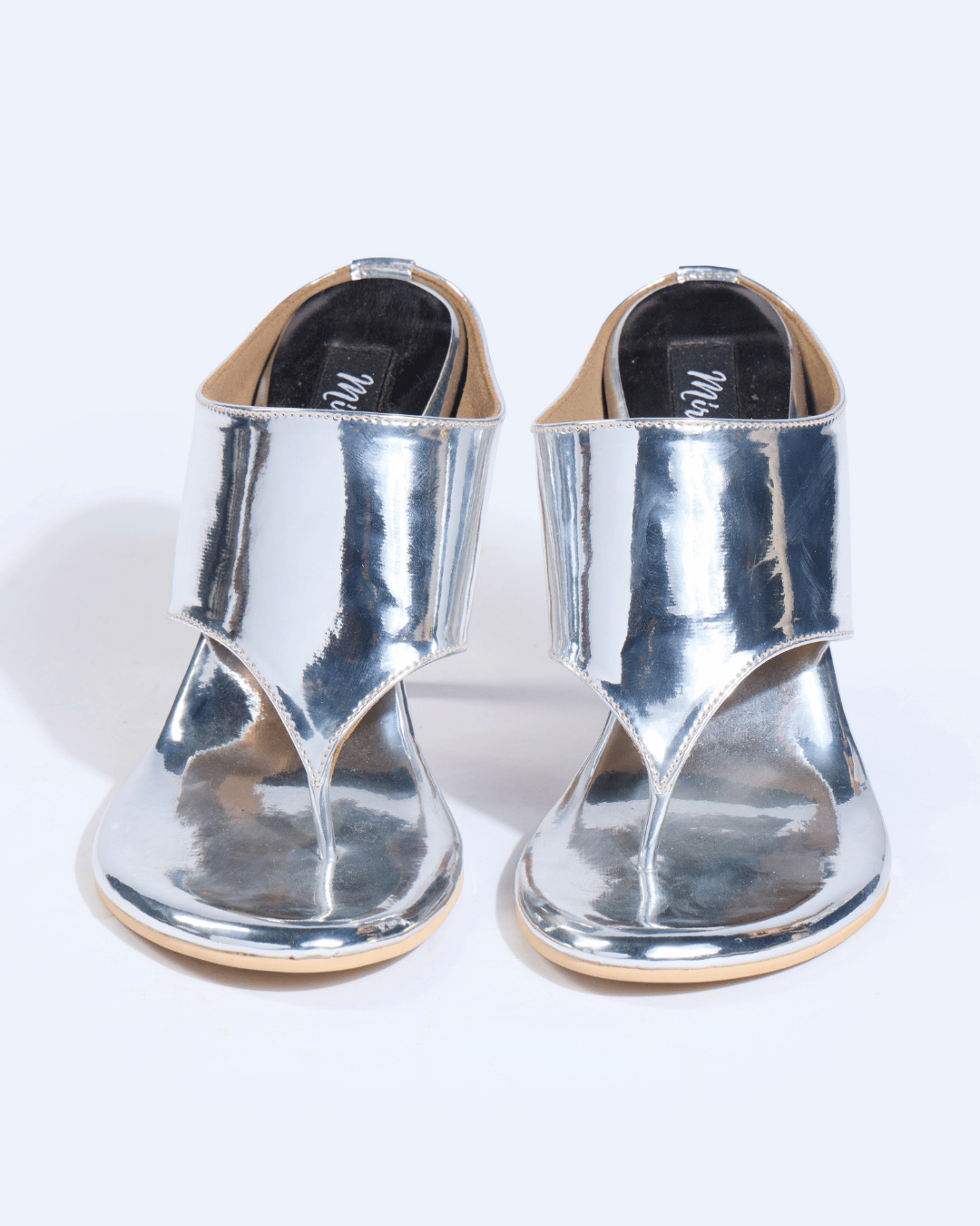 Liquid Silver Metallic Heels