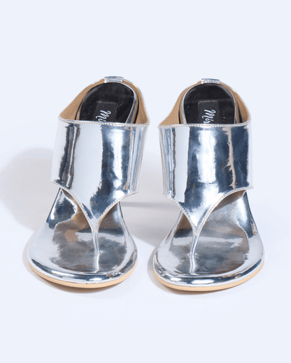 Liquid Silver Metallic Heels
