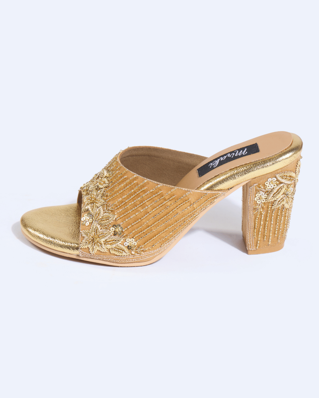 Golden Heirloom Handwork Block Heels