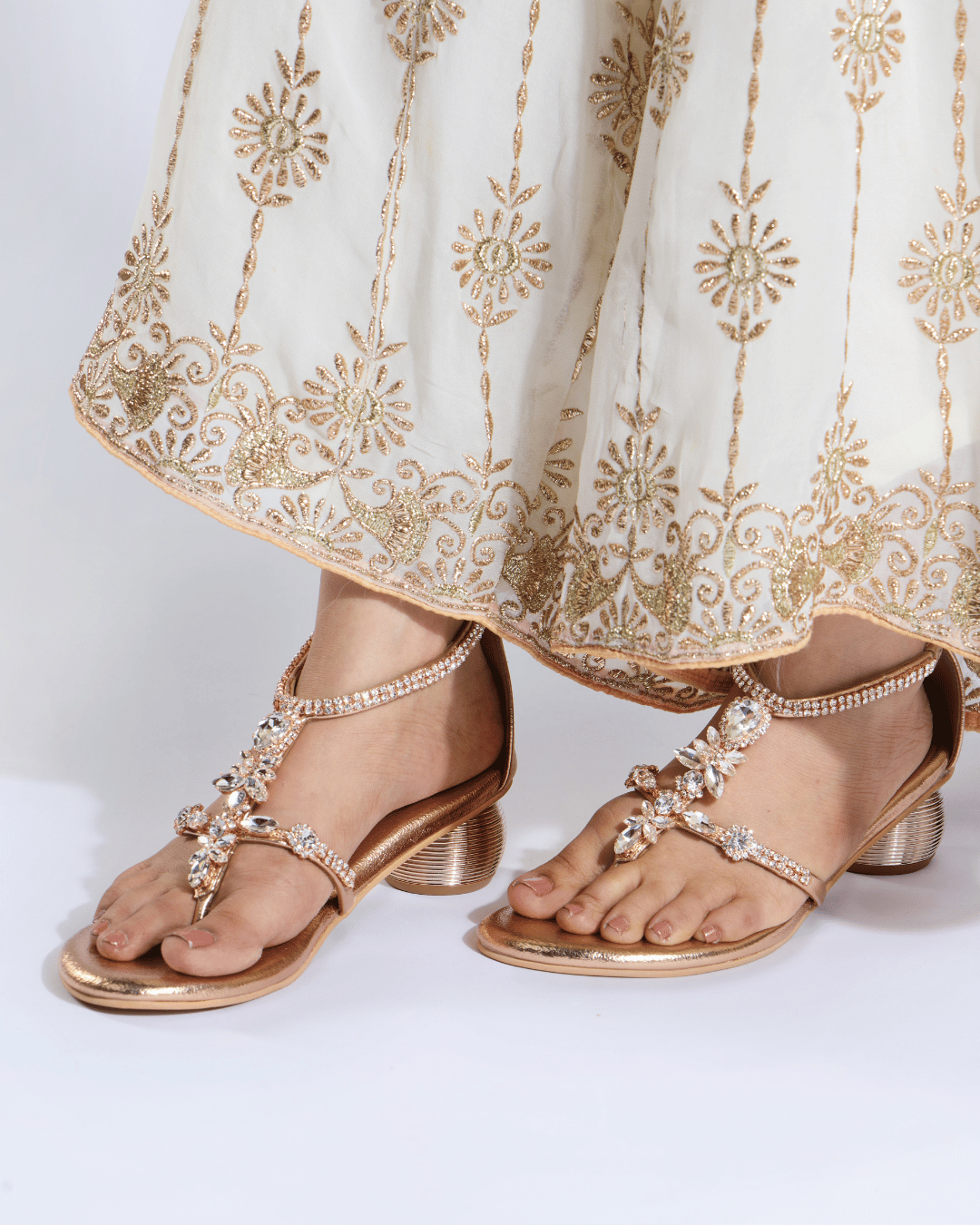 Rose Gold Crystal Statement Heels