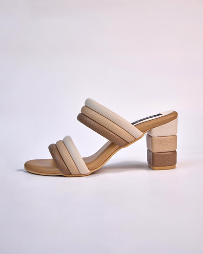 Neutral Ombre Triple-Band Heels