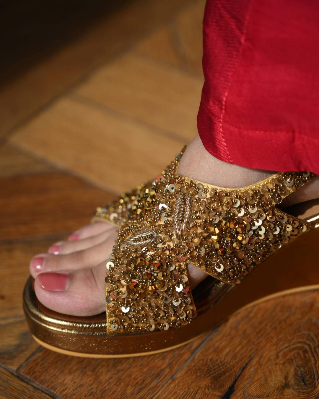 Gold Handwork Wedge