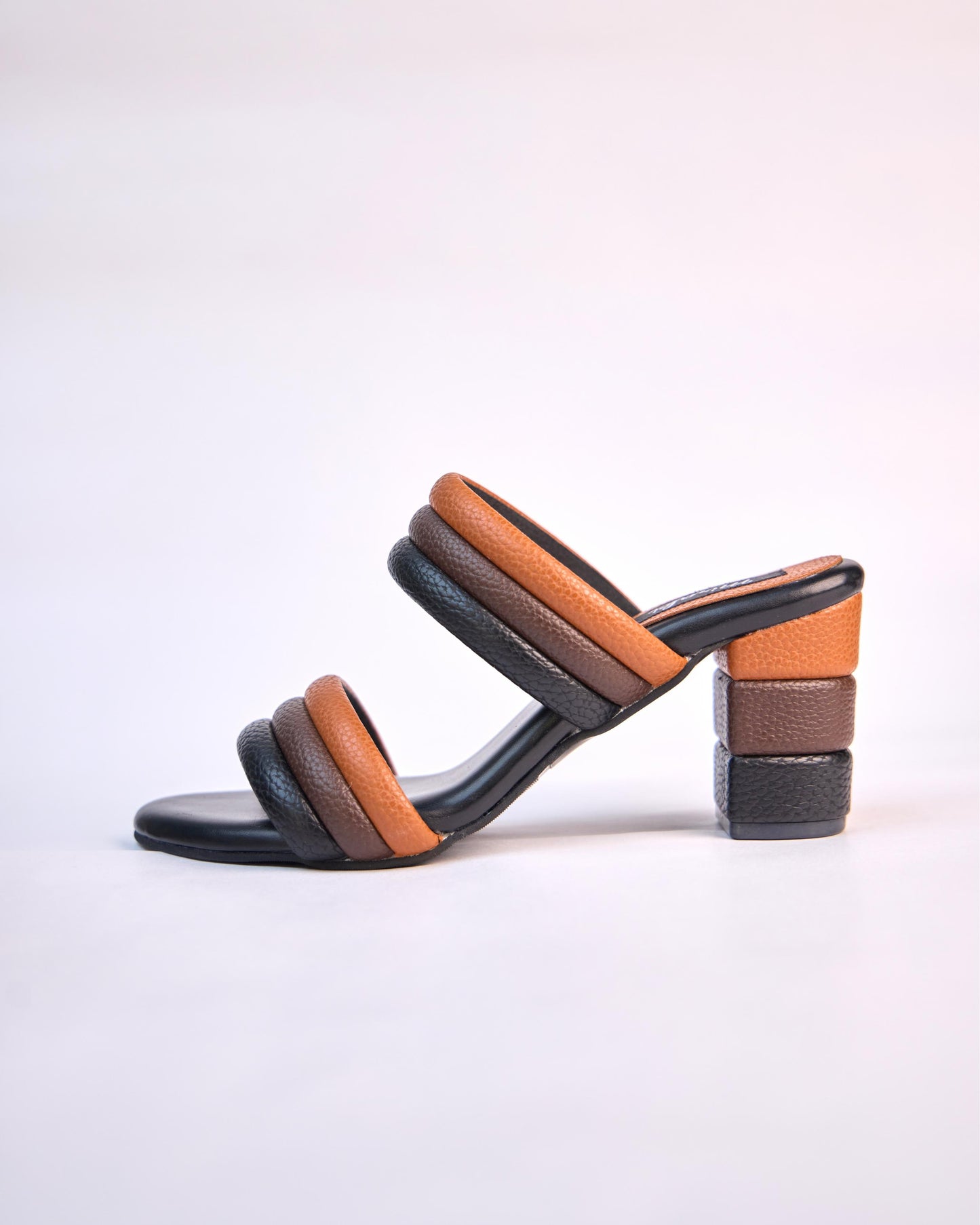Black & Tan Padded Strap Heels