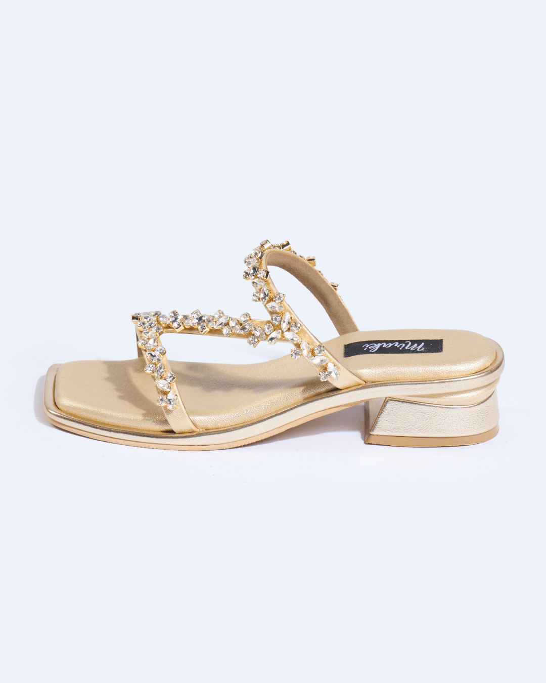 Champagne Crystal Strappy Flats