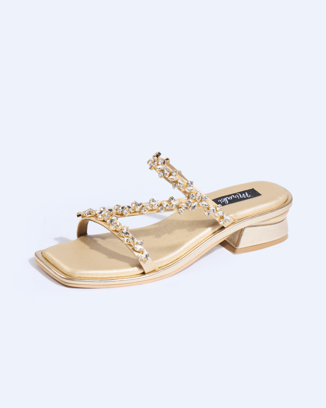 Champagne Crystal Strappy Flats